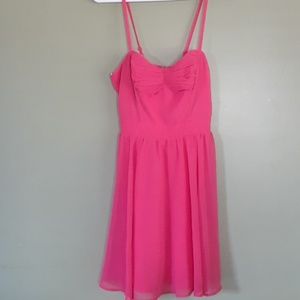 Never worn chiffon shrimp pink baby doll dress